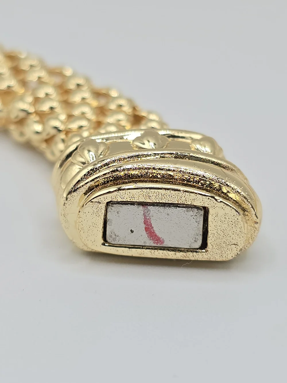 VTG Gold Tone Woven Mesh Collar Necklace Magnetic Clasp 1980s Statement 16